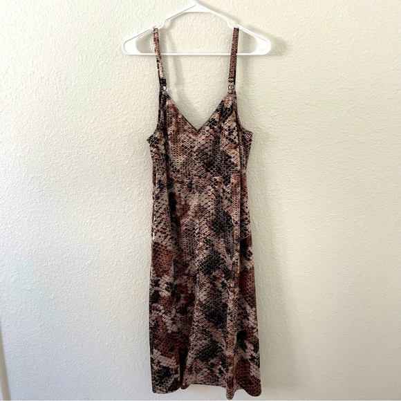 Torrid Midi Satin Snakeskin Print Dress - Picture 7 of 10